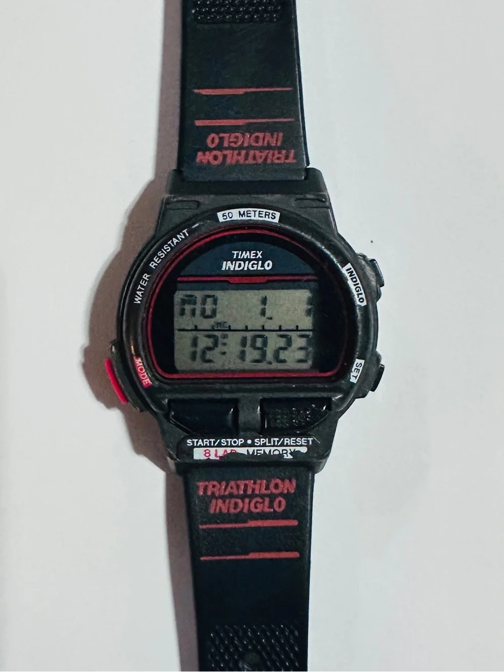 Timex Triathlon Black/ Red Vintage 1994 Watch